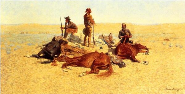 The Last Lull in the Fight by Frederic Remington, hand-painted oil painting reproduction