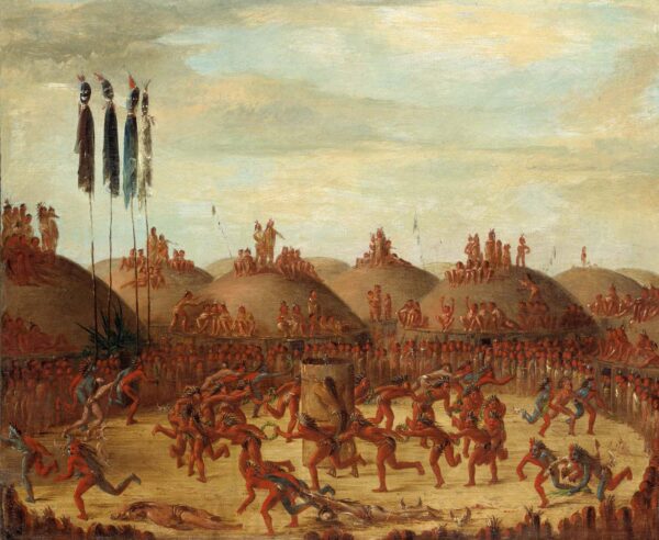 The Last Race, Mandan O kee pa Ceremony by George Catlin, hand-painted oil painting reproduction