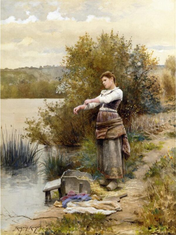 The Laundress by Daniel Ridgway Knight, hand-painted oil painting reproduction