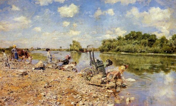 The Laundry by Giovanni Boldini, hand-painted oil painting reproduction