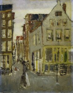 The Lauriergracht at the Tweede Laurierdwarsstraat by George Hendrik Breitner, hand-painted oil painting reproduction