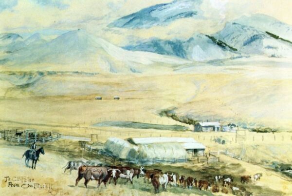The Lazy K Y by Charles Marion Russell, hand-painted oil painting reproduction