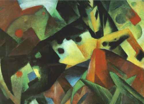 The Leaping Horse by Franz Marc, hand-painted oil reproduction