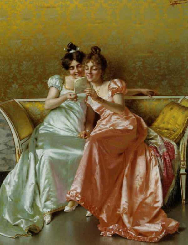 The Letter by Vittorio Reggianini, hand-painted oil painting reproduction