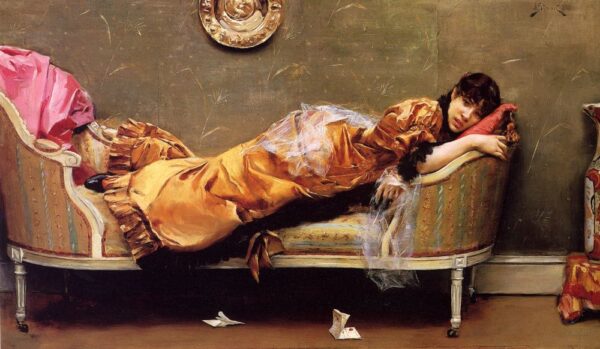 The Letter by Julius LeBlanc Stewart, hand-painted oil painting reproduction