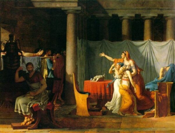 The Lictors Bring to Brutus the Bodies of His Sons by Jacques-Louis David, hand-painted oil painting reproduction