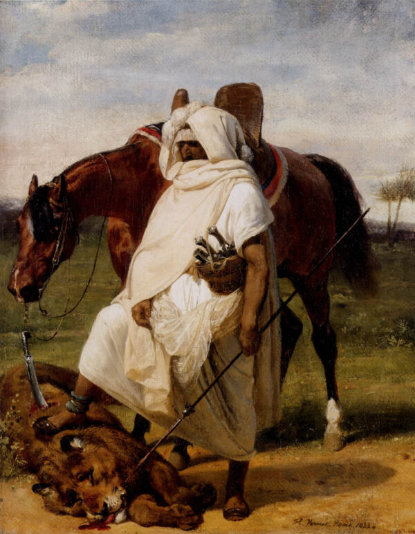 The Lion Hunter by Horace Vernet, hand-painted oil painting reproduction