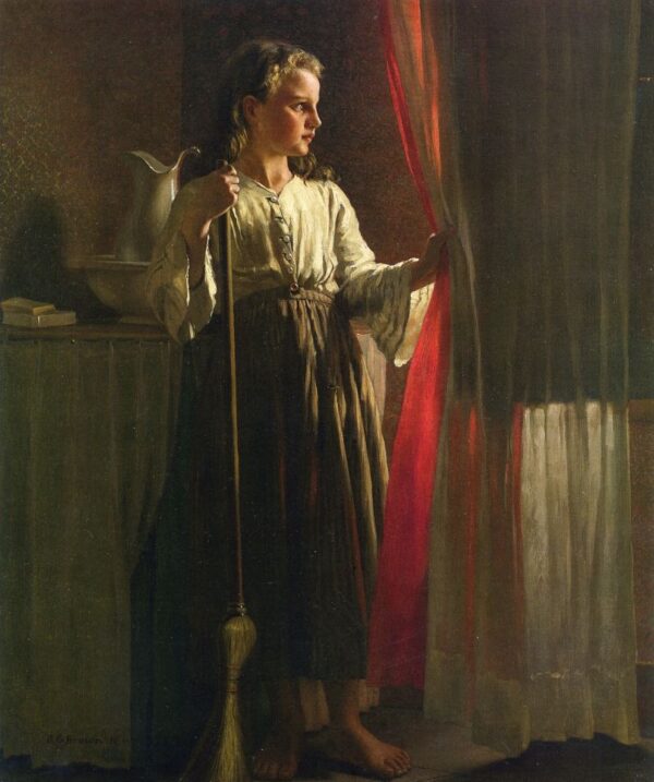 The Little Servant by John G Brown, hand-painted oil painting reproduction