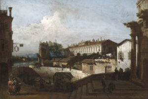 The Lock at Dolo by Bernardo Bellotto, hand-painted oil painting reproduction