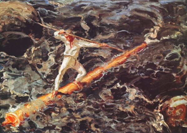 The Log Floater by Akseli Gallen-Kallela, hand-painted oil painting reproduction