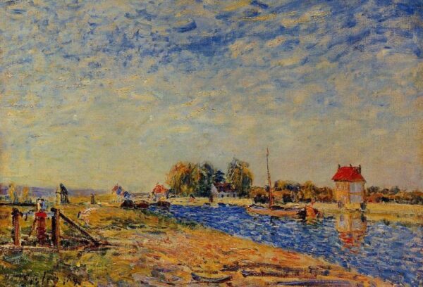 The Loing Canal by Alfred Sisley, hand-painted oil painting reproduction