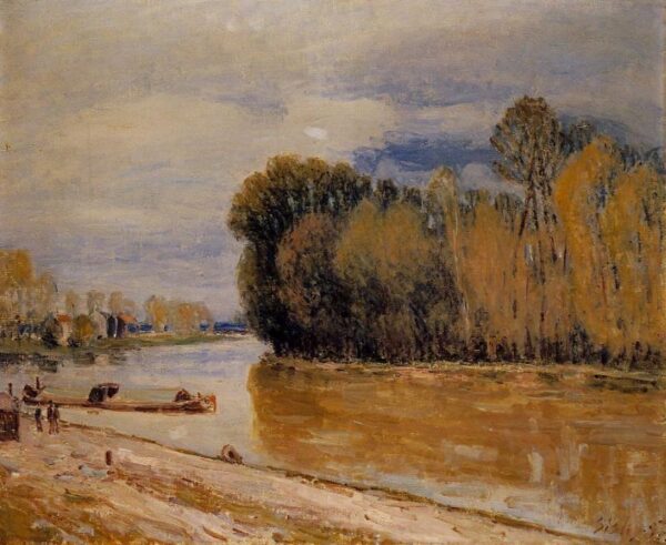 The Loing Canal IV by Alfred Sisley, hand-painted oil painting reproduction