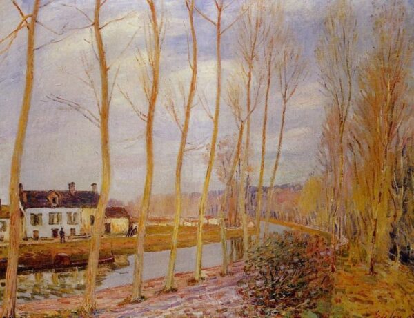 The Loing Canal at Moret by Alfred Sisley, hand-painted oil painting reproduction