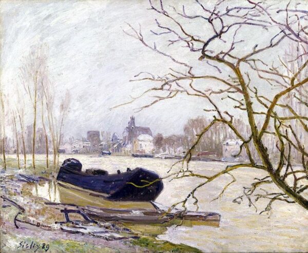 The Loing at High Water by Alfred Sisley, hand-painted oil painting reproduction