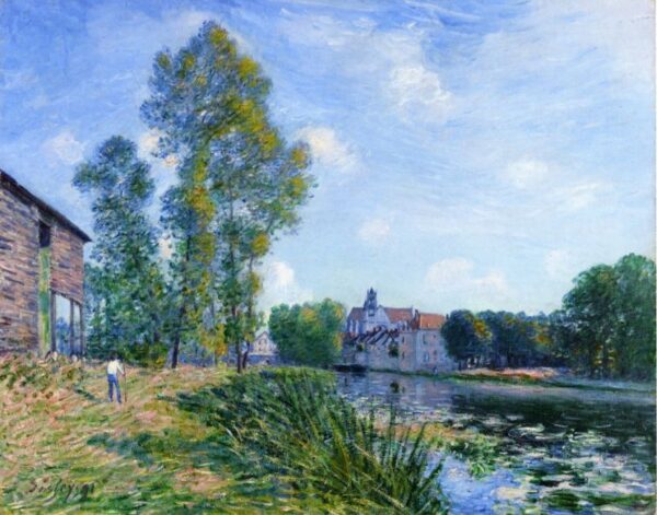 The Loing at Moret in Summer by Alfred Sisley, hand-painted oil painting reproduction