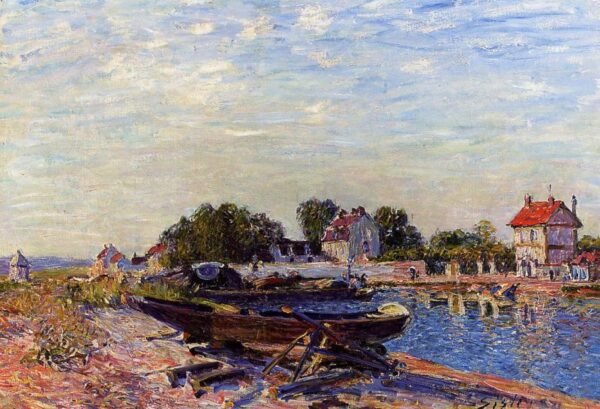 The Loing at Saint-Mammes by Alfred Sisley, hand-painted oil painting reproduction