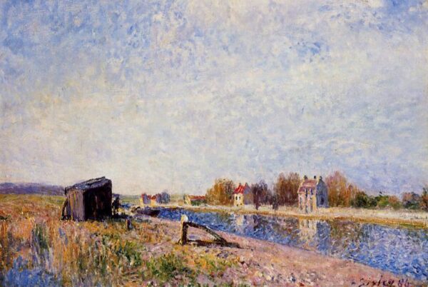 The Loing at Saint-Mammes II by Alfred Sisley, hand-painted oil painting reproduction