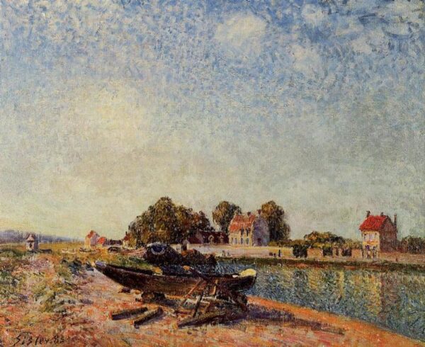 The Loing at Saint-Mammes III by Alfred Sisley, hand-painted oil painting reproduction