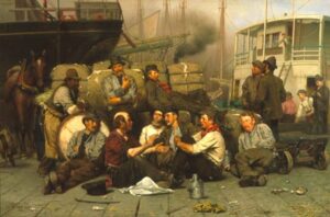 The Longshoremen’s Noon by John G Brown, hand-painted oil painting reproduction
