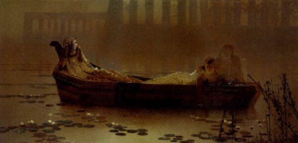 The Lotus Gatherers by John Atkinson Grimshaw, hand-painted oil painting reproduction