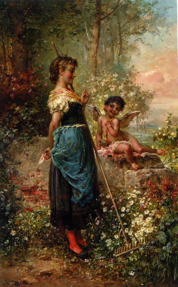 The Love Letter by Hans Zatzka, hand-painted oil painting reproduction