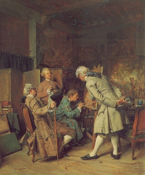 The Lovers of Painting by Jean-Louis Ernest Meissonier, hand-painted oil reproduction