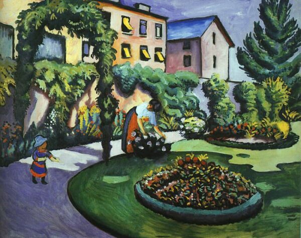 The Mackes’ Garden At Bonn by August Macke, hand-painted oil painting reproduction