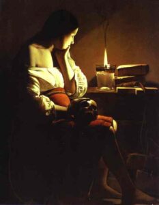 The Magdalen with the Smoking Flame by Georges de La Tour, hand-painted oil painting reproduction