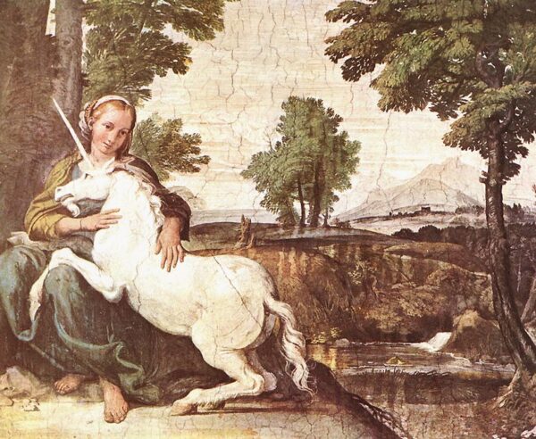 The Maiden and the Unicorn by Domenichino, hand-painted oil painting reproduction