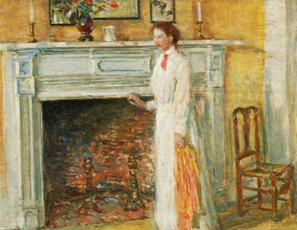 The Mantle Piece by Frederick Childe Hassam, hand-painted oil painting reproduction