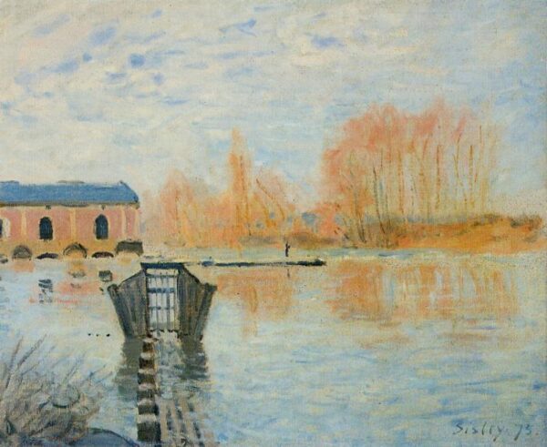 The Marly Machine and the Dam by Alfred Sisley, hand-painted oil painting reproduction