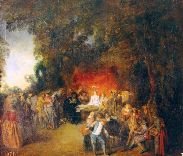 The Marriage Contract by Antoine Watteau, hand-painted oil painting reproduction