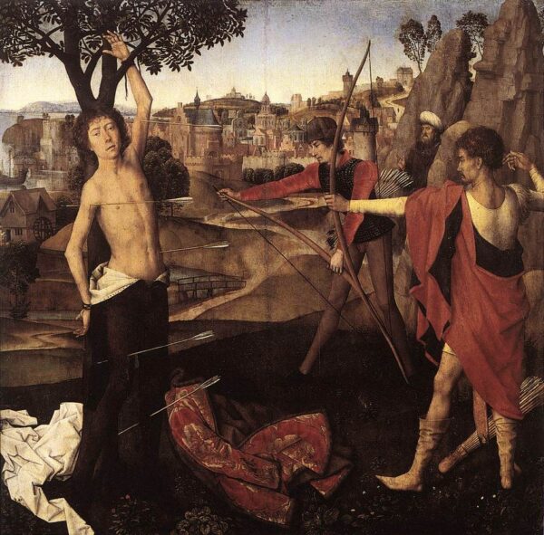The Martyrdom of St. Sebastian by Hans Memling, hand-painted oil painting reproduction