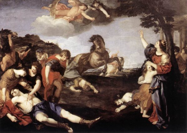 The Massacre of the Niobids by Andrea Camassei, hand-painted oil painting reproduction