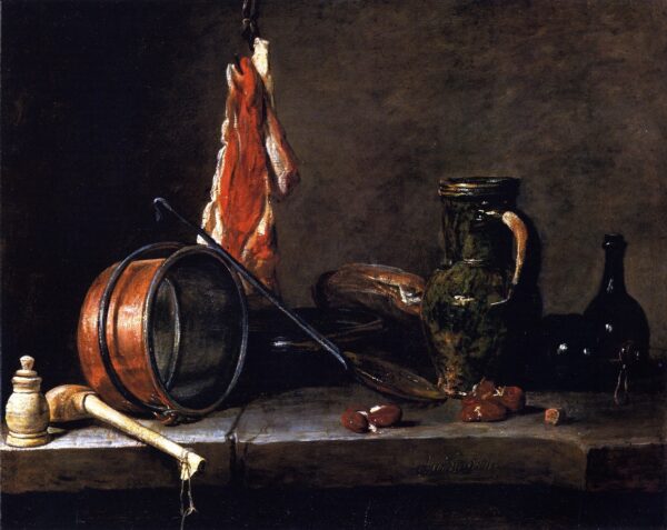 The Meat Day Meal by Jean-Baptiste-Siméon Chardin, hand-painted oil painting reproduction