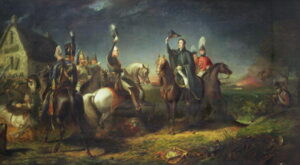 The Meeting of the Duke of Wellington and Field Marshal Blucher by Thomas Jones Barker, hand-painted oil painting reproduction