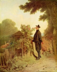 The Memory Of The Smell Of Roses by Carl Spitzweg, hand-painted oil painting reproduction
