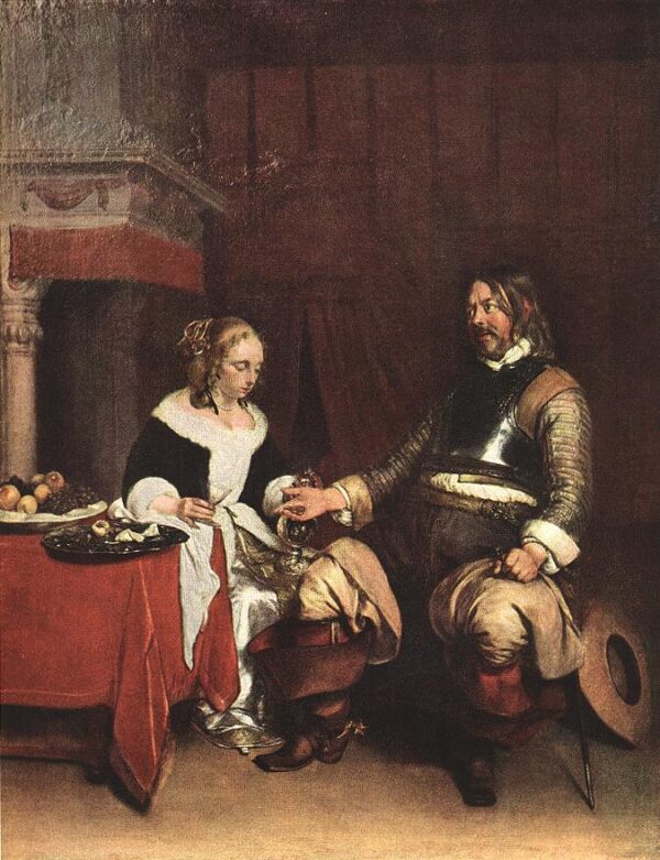 The Military Admirer by Gerard ter Borch, hand-painted oil painting reproduction