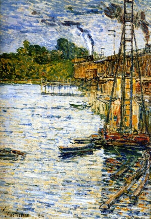 The Mill Pond by Frederick Childe Hassam, hand-painted oil painting reproduction