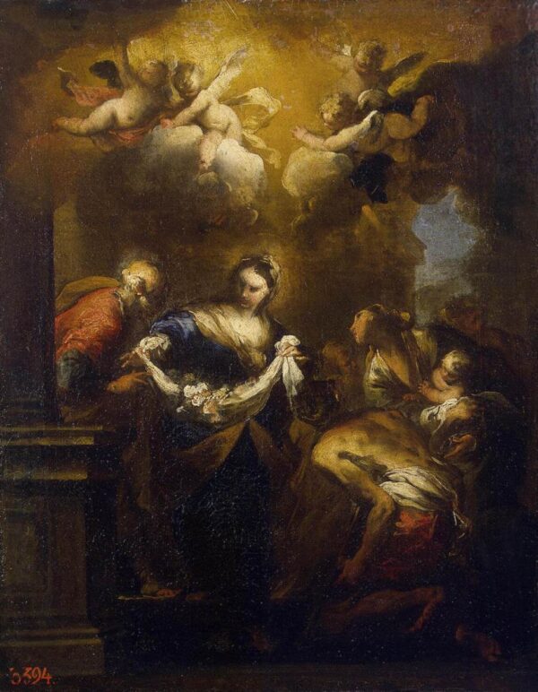 The Miracle of the Roses by Valerio Castello, hand-painted oil painting reproduction