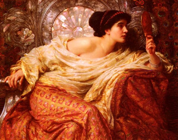 The Mirror by Sir Frank Dicksee, hand-painted oil painting reproduction
