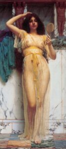 The Mirror by John William Godward, hand-painted oil painting reproduction