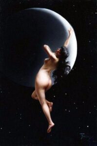 The Moon Nymph by Luis Ricardo Falero, hand-painted oil painting reproduction