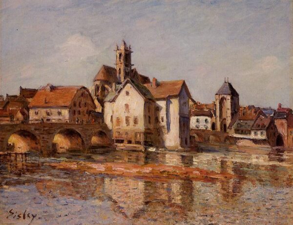 The Moret Bridge by Alfred Sisley, hand-painted oil painting reproduction