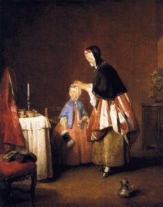 The Morning Toilet by Jean-Baptiste-Siméon Chardin, hand-painted oil painting reproduction