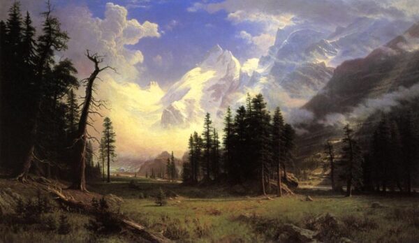 The Morteratsch Glacier, Upper Engadine Valley, Pontresina by Albert Bierstadt, hand-painted oil painting reproduction