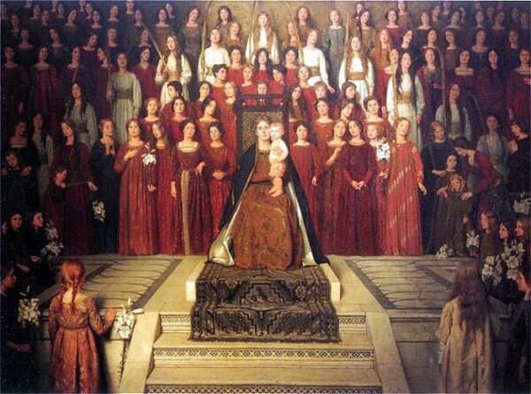 The Mother Enthroned by Thomas Cooper Gotch, hand-painted oil painting reproduction