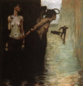The Murderer by Franz von Stuck, hand-painted oil painting reproduction