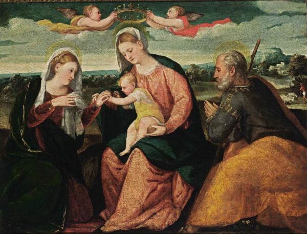 The Mystic Marriage of St Catherine by Bonifacio Veronese, hand-painted oil painting reproduction