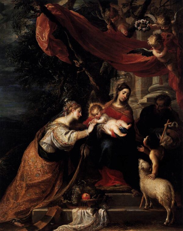 The Mystic Marriage of St Catherine by Mateo Cerezo, hand-painted oil painting reproduction